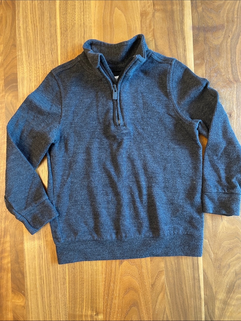 Boys Half-Zip Sweater in Charcoal Gray